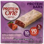 Fiber One Protein One strawberries & cream protein bars, 5 pk., box Center Front Picture