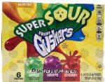 Fruit Gushers Super Sour apple, grape, and cherry fruit gusher flavored snacks, 6 pk., box Center Front Picture