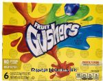 Fruit Gushers  tropical flavored fruit gusher snacks. 6 pk., box Center Front Picture