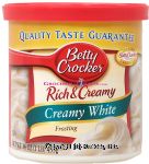 Betty Crocker Rich & Creamy creamy white frosting made with real butter Center Front Picture