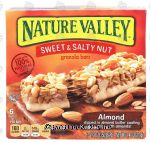 Nature Valley Sweet & Salty Nut almond, granola bars dipped in almond butter coating bursting with almonds Center Front Picture