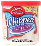 Betty Crocker Whipped fluffy white frosting Center Front Picture