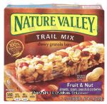 Nature Valley  chewy trail mix, fruit & nut, almond, raisin, peanut & cranberry, 6-bars Center Front Picture