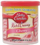 Betty Crocker Rich & Creamy cherry frosting with real butter added Center Front Picture