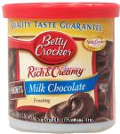 Betty Crocker Rich & Creamy milk chocolate frosting real butter added Center Front Picture