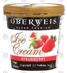 Oberweis Super Premium strawberry ice cream Center Front Picture