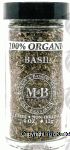 Morton & Bassett 100% Organic basil, glass jar Center Front Picture