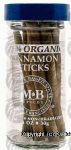 Morton & Bassett 100% Organic cinnamon sticks, glass jar Center Front Picture