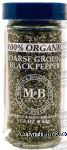 Morton & Bassett 100% organic coarse ground black pepper Center Front Picture