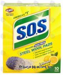 S.O.S.  lemon scent steel wool soap pads Center Front Picture