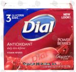 Dial Antioxidant glycerin soap bars, power berries, vitamin infused Center Front Picture