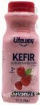 Lifeway  kefir cultured, 1% milkfat, lowfat milk raspberry, plastic bottle Center Front Picture