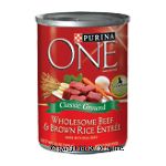 Purina One Dog Food Wholesome Beef & Brown Rice Entree 13 Oz Center Front Picture