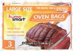 Home Smart Oven Bags large size oven bags, 3 bags & ties, 13 3/4 in x 17 in Center Front Picture