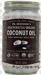 Dr. Bronner's Magic  coconut oil, regenerative organic, virgin, unrefined, whole kernal Center Front Picture