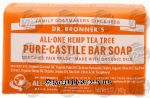 Dr. Bronner's Magic  pure-castile bar soap, all-one hemp tea tree Center Front Picture