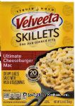 Kraft Velveeta cheesy skillets dinner kit, ultimate cheeseburger mac; cheese sauce, pasta & seasoning Center Front Picture