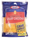 Kraft Natural Cheese finely shredded sharp cheddar cheese Center Front Picture