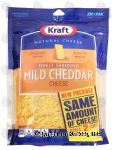 Kraft Natural Cheese mild cheddar finely shredded cheese Center Front Picture