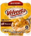 Velveeta Big Bowl bacon creamy shellls & cheese, macaroni & cheese, microwavable bowl Center Front Picture