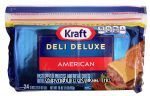 Kraft Deli Deluxe slices, pasteurized process american cheese with added calcium and vitamin, 24 slices Center Front Picture