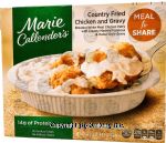 Marie Callender's Meal to Share country fried chicken and gravy, white meat chicken patty with mashed potatoes and gravy, frozen box Center Front Picture