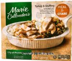 Marie Callender's Meal to Share turkey & stuffing, turkey breast with mashed potatoes, stuffing, in turkey gravy, frozen box Center Front Picture