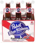 Pabst  Blue Ribbon Beer, 6 12-ounce glass bottles Center Front Picture