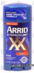 Arrid Extra Extra Dry regular, solid, antiperspirant deodorant Center Front Picture