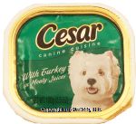 Cesar Canine Cuisine dog food with turkey in meaty juices Center Front Picture