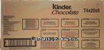 Kinder  chocolate bar with milk filling, 4 sticks, 20-bars per case, 50-gram bars Center Front Picture