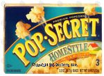 Pop-secret Homestyle microwave popcorn, 3 3.5-oz made with a sprinkle of salt and a taste of butter Center Front Picture