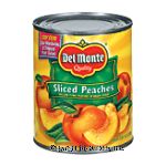 Del Monte  yellow cling sliced peaches Center Front Picture