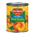 Del Monte  lite yellow cling sliced peaches in extra light syrup Center Front Picture