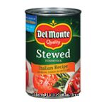 Del Monte Tomatoes Stewed Italian Recipe w/Basil Garlic & Oregano Center Front Picture