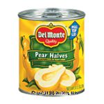 Del Monte Pear Halves Bartlett In Heavy Syrup w/Pull-Top  Lid Center Front Picture