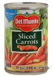 Del Monte Carrots Sliced Center Front Picture