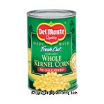 Del Monte Corn Whole Kernel Golden Sweet No Salt Added Center Front Picture