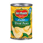 Del Monte Pears Sliced Lite Bartlett In Extra Light Syrup Center Front Picture