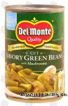 Del Monte  cut savory green beans with mushrooms Center Front Picture