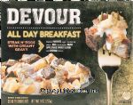 Devour All Day Breakfast steak n' eggs with creamy gravy. frozen entree Center Front Picture