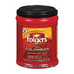 Folgers 100% Colombian med-dark roast ground coffee, distinctively rich Center Front Picture