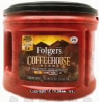 Folgers  coffeehouse blend medium dark roast ground coffee, plastic tub Center Front Picture