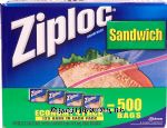 Ziploc  sandwich bags, economy 4-pack Center Front Picture