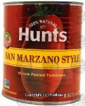 Hunt's  san marzano style, whole peeled tomatoes, sealed can Center Front Picture