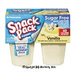 Snack Pack  sugar free vanilla pudding, 4 3.25-oz. cups Center Front Picture