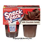 Snack Pack  milk chocolate variety, 4 3.25-oz. cups. Center Front Picture