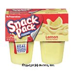 Snack Pack  lemon pudding, 4-3.25 oz cups Center Front Picture