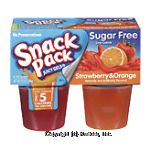 Snack Pack Juciy Gels sugar free gelatin, low calorie, 2 orange, 2 strawberry Center Front Picture