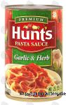 Hunt's Premium garlic & herb pasta sauce Center Front Picture